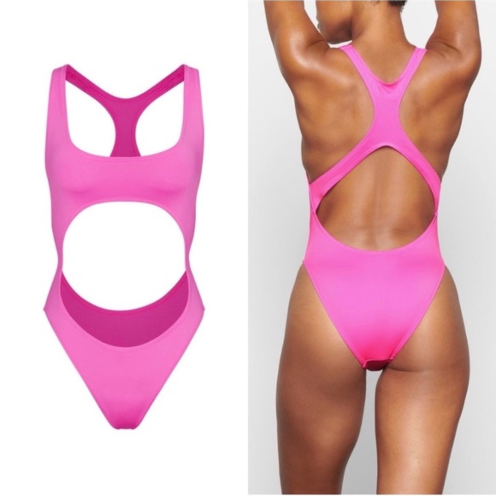 SKIMS Signature Swim Cut Out Monokini Taffy Pink 2X‎ SW-MKN-0012 NWT